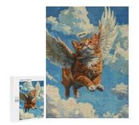 Angel Cat Flying in Sky Puzzle 1000 Pièces Educa Jouet en Bois Cadeau Unique Décoration Intérieure Jeu Éducatif Challenge Toy Adultes Et Enfants À Partir De 14 Ans 500 PCS