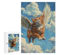 Angel Cat Flying in Sky Puzzle 1000 Pièces Educa Jouet en Bois Cadeau Unique Décoration Intérieure Jeu Éducatif Challenge Toy Adultes Et Enfants À Partir De 14 Ans 1000 PCS