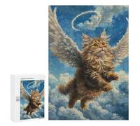 Angel Cat in Heaven Painting Puzzle 1000 Pièces Educa Jouet en Bois Cadeau Unique Décoration Intérieure Jeu Éducatif Challenge Toy Adultes Et Enfants À Partir De 14 Ans 300 PCS