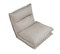 Angel Cerdá 5244 Fauteuil pivotant de design moderne tapissé en cuir gris taupe, pieds en acier noir