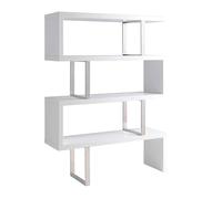 Ángel Cerdá - Bibliothèque en Acier chromé et Blanc - Bibliothèque Moderne - Bibliothèque de Salon Durable et Fonctionnelle - 130 x 35 x 170 cm