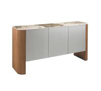 Angel Cerdá - Buffet en Bois Couleur Argent, Noyer et Plateau en Marbre Porcélainé - Buffet Salon - Buffet Moderne - Meuble Buffet - Design Moderne - Élégance et Durabilité - 160 x 45 x 80 cm
