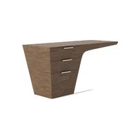 Angel Cerdá - Bureau en Bois de Noyer avec Tiroirs Soft-Closing - Bureau de Travail avec Base en Acier Chromé - Résistant et Polyvalent - 150 x 60 x 76 cm