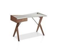 Angel Cerdá - Bureau en Bois de Noyer et Gris Perle - Bureau Moderne avec Tiroir Soft-Closing - Matériaux Résistants- 120 x 60 x 81 cm