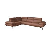 Angel Cerdá - Canapé d’Angle Relax Modulaire 5 Places en Cuir Marron avec Système Électrique, Port USB et Têtières Réglables - Design Moderne et Élégant - 321 x 241 x 90 cm