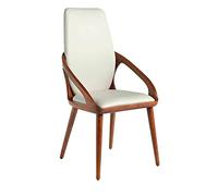 Chaise en simili cuir crème 4066C, 52 x 62 x 100