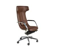 Angel Cerdá - Chaise Bureau Design Moderne Pivotante, Revêtue en Similicuir Gris | Chaise Bureau Ergonomique avec Dossier Large et Accoudoirs | Pieds Chromés avec roulettes | 57 x 68 x 113 cm