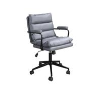 Angel CERDÁ - Chaise de Bureau Pivotante avec Accoudoirs et Hauteur Réglable - Design Moderne - 59 x 63 x 90 cm - Revêtement en Tissu Gris et Pieds en Acier Inoxydable Noir