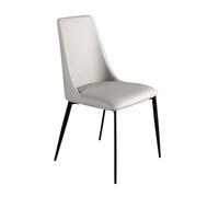 Ángel Cerdá - Chaise de Salle à Manger en Simili-Cuir Gris Clair - Design Moderne et élégant - 47 X 59 X 90 cm - Dossier Enveloppant et Pieds en Acier Inoxydable Poli Effet Or