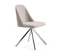 Angel Cerdá - Chaise de Salle à Manger Pivotante en Tissu Gris avec Pieds en Acier Chromé - Système Pivotant 360º - Confort et Élégance pour Salons et Salles à Manger - 47 x 56 x 82 cm