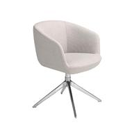 Chaise tournante en tissu gris clair