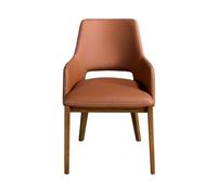 Angel Cerdá - Chaise de Salle à Manger Rembourrée en Similicuir Marron | Chaises de Salle à Manger Modernes, Design Minimaliste et Élégant | 54 x 61 x 83 cm, Pieds en Bois Placage Noyer | Confortable