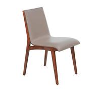 Angel Cerda - Chaise de Salle à Manger Rembourrée en Similicuir Vison | Chaises de Salle à Manger Modernes, Design Minimaliste | 46 x 59 x 82 cm, Pieds en Bois Massif de Frêne | Confortable