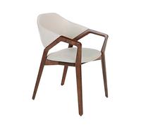 Angel Cerdá - Chaise de Salle à Manger Rembourrée en Similicuir Vison | Chaises de Salle à Manger Modernes, Design Minimaliste | 57 x 58 x 80 cm, Pieds en Bois de Frêne Couleur Noyer | Confortable