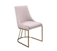 Ángel Cerdá - Chaise de Salle à Manger Rembourrée en Tissu Gris avec Dossier Courbé - Design Moderne, Confortable et Élégant - 58 X 60 X 85 Cm - Pieds Métalliques Chromés avec Finition Miroir