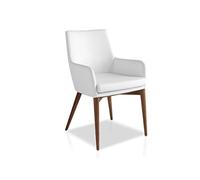 Chaise en simili cuir et bois noyer 4006C, 57 x 64 x 88 cm. -