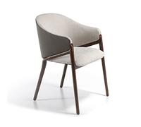 Angel Cerda Chaise tapissée en Tissu et Similicuir avec Structure de Pieds fabriquée en Bois Massif de frêne Peint en Couleur Noyer Salle à Manger de Jardin pour extérieur, Multicolore