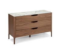 Angel CERDÁ - Commode en Bois de Noyer et Couvercle en céramique avec tiroirs, système de Fermeture retardée, poignées en Acier cuivre, Style Moderne