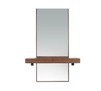 Ángel Cerdá - Meuble d'entrée avec Miroir et Console en Noyer - Hall d'entrée avec tiroirs à Fermeture Progressive - Moderne, Durable et Fonctionnel - 120 x 35 x 180 cm