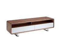 Ángel Cerdá - Meuble TV en Noyer et Blanc - Meuble TV en Bois avec tiroirs et Pieds en Acier - Moderne, Durable et Fonctionnel - Style sophistiqué - 150 x 40 x 40 cm