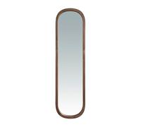 Ángel Cerdá - Miroir Mural Ovale en Bois de Noyer - Grand Miroir pour la décoration - Miroir Mural Polyvalent - Finition élégante - 40 x 150 cm