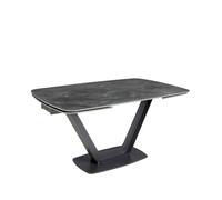 Angel Cerdá - Table a Manger Extensible Moderne en grès cérame et Acier Noir | Rectangulaire Élégante | 2 Rallonges 40cm | pour 10 Convives | 160/240 x 100 x 76 cm