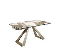 Angel Cerdá - Table a Manger Extensible Moderne en grès cérame | Pieds Acier Inoxydable | 2 Rallonges 40cm | pour 10 Convives | Résistante | 160/240 x 90 x 76 cm