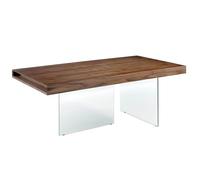 Angel Cerdá - Table a Manger Moderne Rectangulaire en Noyer Massif | Pieds en Verre trempé Transparent | Design Exclusif et Élégant | pour 8 Convives | 200 x 100 x 75 cm
