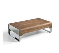 Table basse en bois de noyer et acier 2001C, 120 x 70 x 34 cm. -