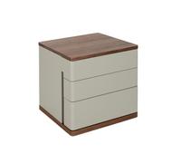 Table de chevet en bois gris et noyer 7166C, 46 x 46 x 45
