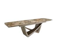 ÁNGEL CERDÁ - Table de Salle à Manger Extensible Ovale Barril avec Plateau en Marbre Porcelanique - Table pour 12 Convives avec Design Moderne - Extensible de 200 à 300 cm - 200 x 100 x 76 cm