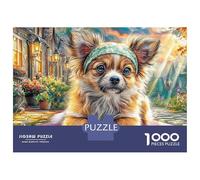 Angel Chien Scene Puzzles 1000 Pièces pour Adultes sur Le Thème De in European Town De Qualité Supérieure Jeu ÉduChatif Parfait pour Les Amateurs 52x38cm/1000pcs