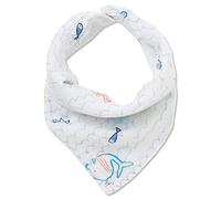 Angel Dear Bandana en bambou et coton avec double bouton Petits poissons Pesciolini