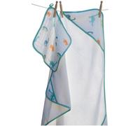 Angel Dear Serviette à capuche et gant de toilette en mousseline