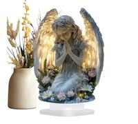 Angel Decor | 2d Prayer Angel Acrylic Sign Christmas Decorations | Centerpiece Art Ornaments For Table Outdoor Shelf Home Cabinet Garden Patio Porch Entryway