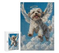 Angel Dog in Heaven Painting -5 Puzzle 1000 Pièces Educa Jouet en Bois Cadeau Unique Décoration Intérieure Jeu Éducatif Challenge Toy Adultes Et Enfants À Partir De 14 Ans 300 PCS