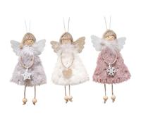 Angel Dolls 3pcs Christmas Winged Mignon 6.3x3.9 Pouce Ornement Ange Suspendu décorations de Noël pour la fenêtre d'arbre de Noël.