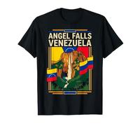 Angel Falls Drapeau Venezuela Cascade Tepui Art Vintage T-Shirt