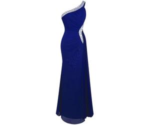 Angel-fashions aux Femmes Une Epaule Gauche de Split Bal de Robe de Soiree Bleu Royal 38