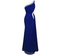 Angel-fashions aux Femmes Une Epaule Gauche de Split Bal de Robe de Soiree Bleu Royal 50