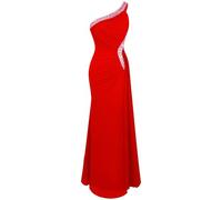 Angel-fashions Femme Une Epaule Gauche de Split Bal de Robe de Soiree Rouge EU Size 46