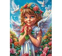 Angel Fille dans la forêt Magique 300 Pièces Puzzle Collectionneur en Carton Haute Qualité Animal Mignon de Conte de fées Haute Difficulté Décoration Murale Oeuvre d'art Cadeau Noël Premium 300 PCS
