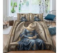 Angel Gabriel Blue Robe Housse de Couette 3 Pieces 3D Fermeture Eclair Doux