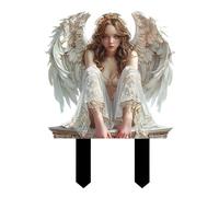 Angel Garden Stakes | Poteau de jardin des fées des anges - Ornements élégants pour statues d'anges imperméables en acrylique 2D pour la décoration des cours et des chemins