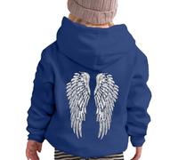 Angel Hoodie Sweat a Capuche Enfant avec Ailes d'ange en Strass et Poches Décontracté Sweatshirt Casual Manche Longue Hoodies Automne et Hiver Chaud Streetwear Sport Vêtements