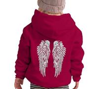 Angel Hoodie Sweat a Capuche Enfant avec Ailes d'ange en Strass et Poches Décontracté Sweatshirt Casual Manche Longue Hoodies Automne et Hiver Chaud Streetwear Sport Vêtements