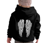Angel Hoodie Sweat a Capuche Enfant avec Ailes d'ange en Strass et Poches Décontracté Sweatshirt Casual Manche Longue Hoodies Automne et Hiver Chaud Streetwear Sport Vêtements
