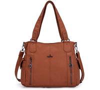 Angel Kiss 2 Sacs à Main Femmes Cuir Sacs Portés Main Bourses en Cuir Lavé Top Zippers Multi Pockets Sacs à Bandoulière 1193