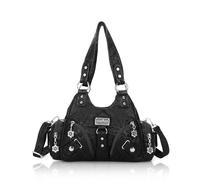 Angel Kiss Petit sac à main pour femme en cuir Vagen avec fermeture éclair, 1 Noir