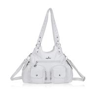 Angel Kiss Sacs à main pour femme - Grand sac besace en cuir synthétique souple - Sac à bandoulière pour femme, blanc